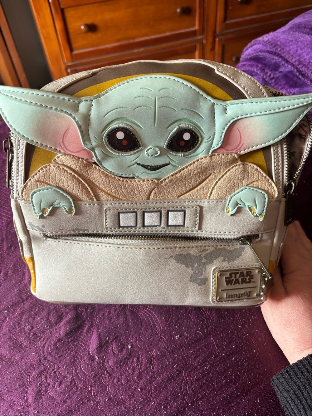 Loungefly Star Wars The Child Mini Backpack in Mint, Beige & Yellow